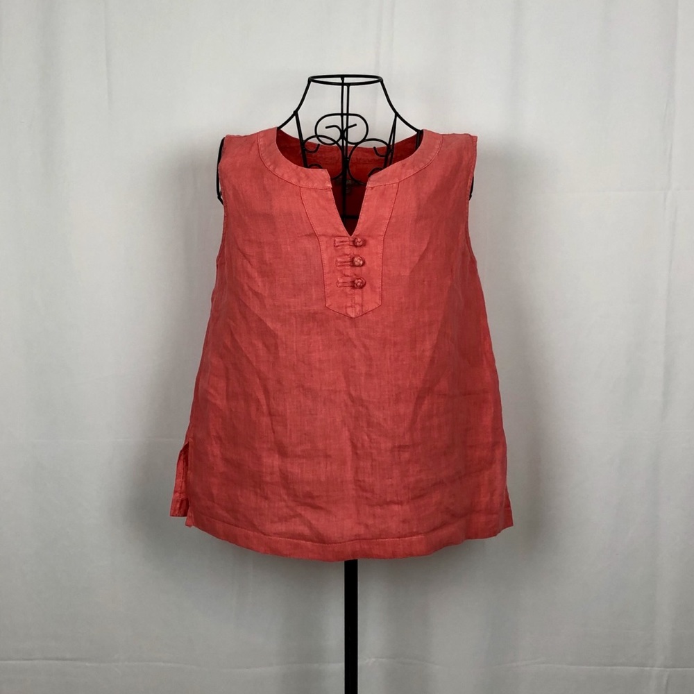 J. Jill Coral Sleeveless Linen Tunic Tank